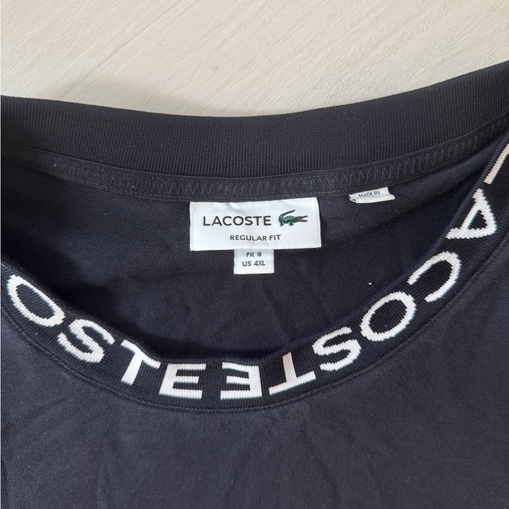 Lacoste Men's Black T-Shirt 4XL - Picture 2 of 2